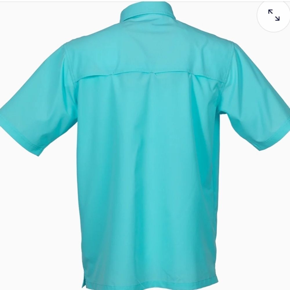 Bimini Bay Men's Aqua Button Down Shirt - Picture 2 of 8
